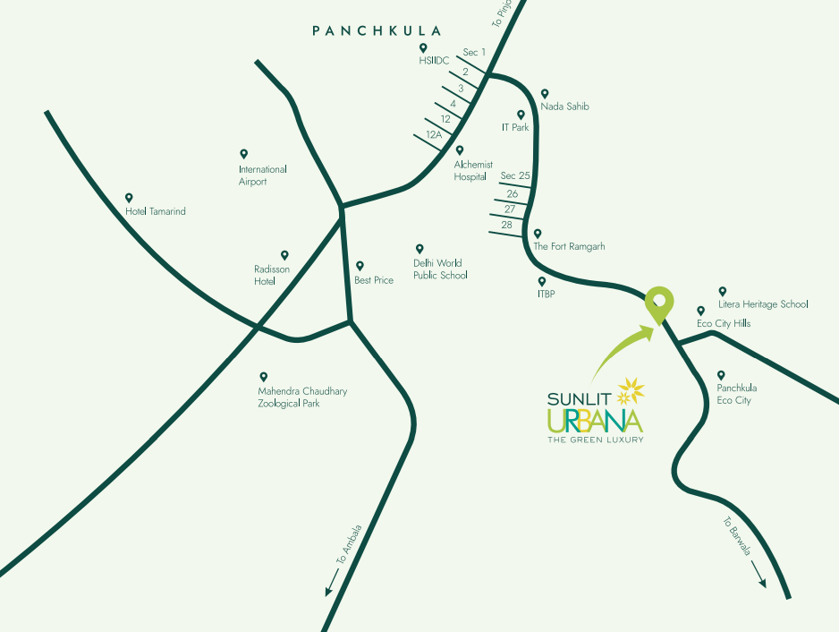 Sunlit Urbana Location Map